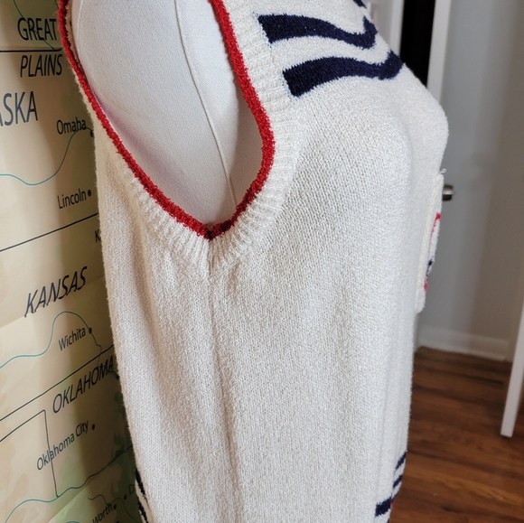 Keneth Too! Nautical Striped Sleeveless Sweater Size  L - Picture 5 of 14